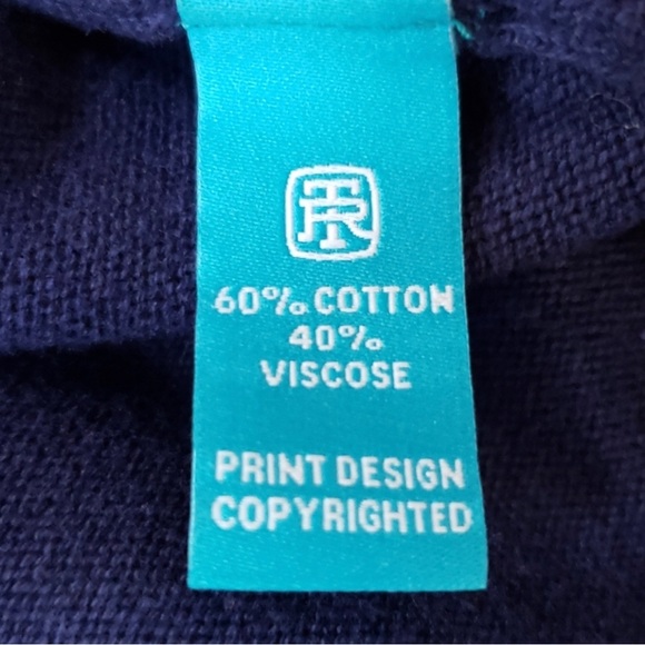 Tori Richard ⭐️NWT⭐️navy and pineapple sweater - Picture 7 of 9